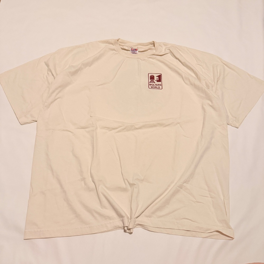 Bayside Wolters World T-Shirt Mens 4XL Cream Italy Travel Graphic Tee USA Made